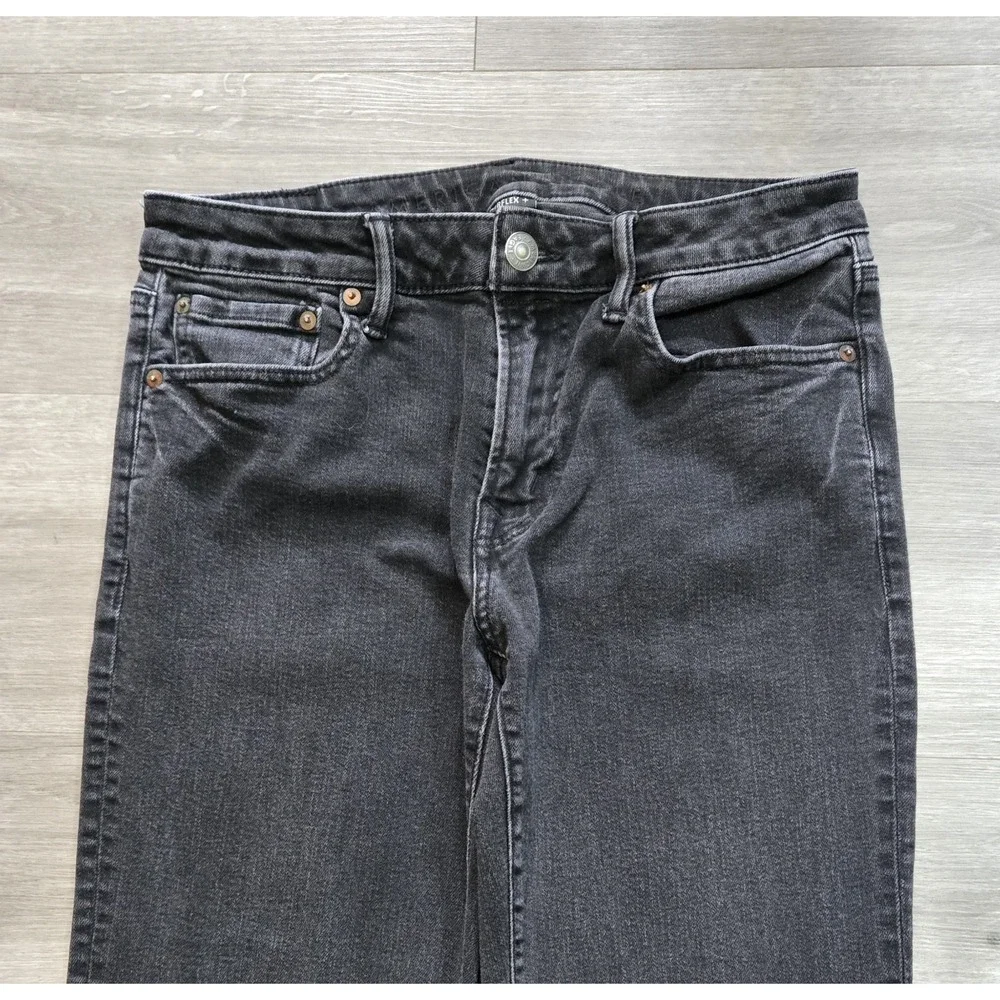American Eagle Men Jeans Size 31x34 Black Denim Slim Straight Air Flex Plus